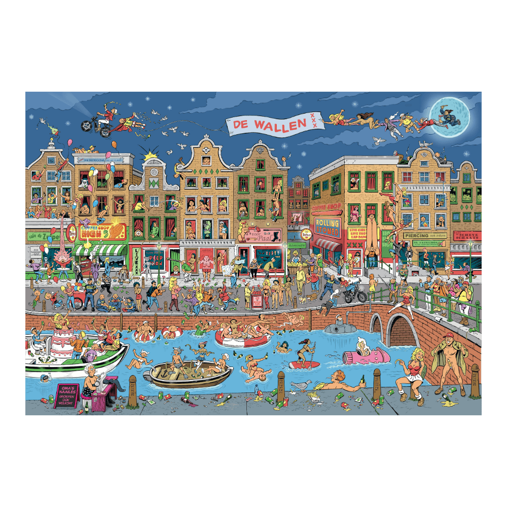 Amsterdamse Wallen Puzzel cartoon