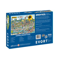 Arnhem puzzel cartoon legpuzzel achterkant