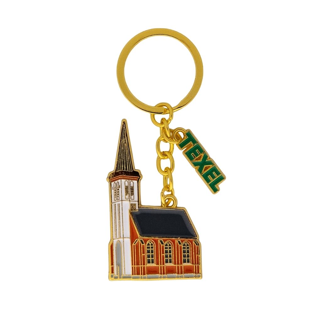 Sleutelhanger Kerk Den Hoorn Texel voorkant