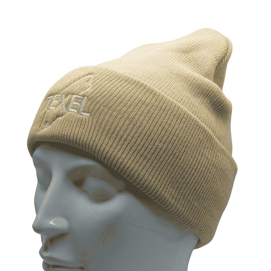 Texel muts beige beanie schuin