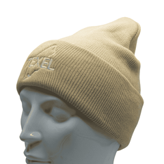 Texel muts beige beanie schuin