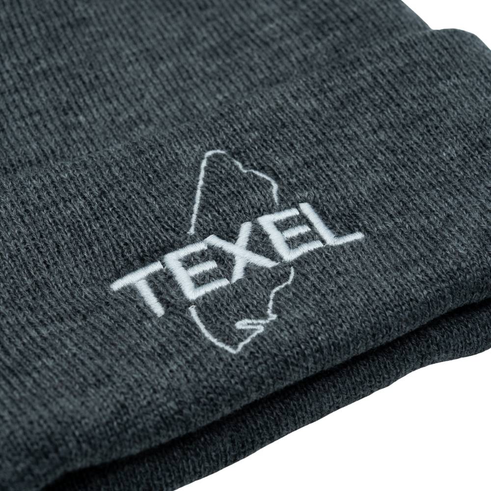 Texel muts grijs beanie inzoom