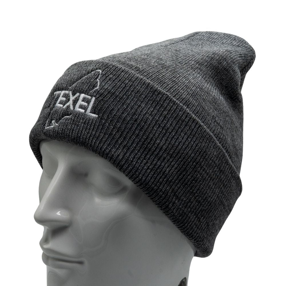 Texel muts grijs beanie schuin