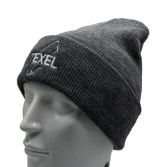 Texel muts grijs beanie schuin