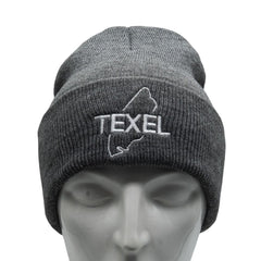 Texel muts grijs beanie voorkant
