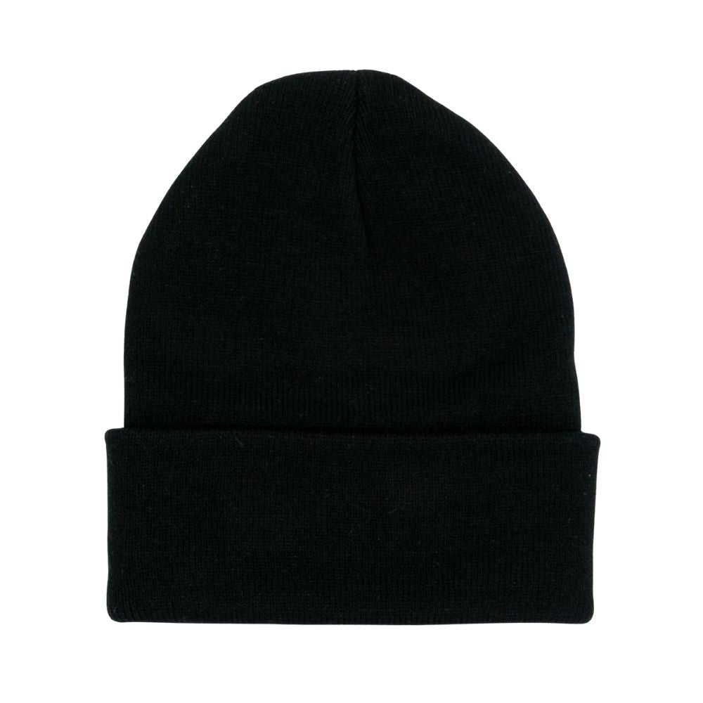 Texel muts zwart beanie achterkant plat