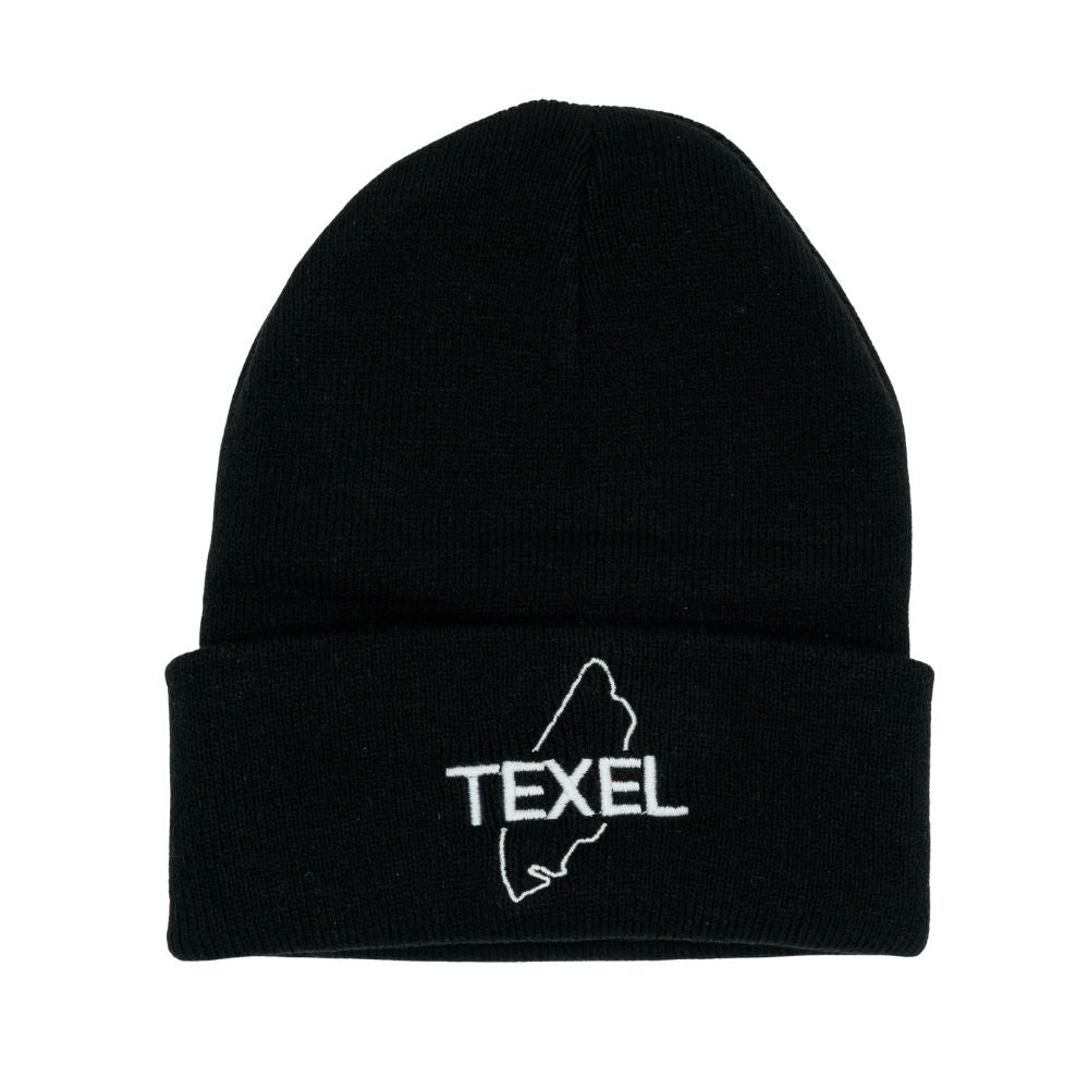 Texel muts zwart beanie plat